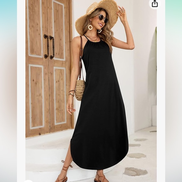 LIKE NEW Black High Neck Maxi Dress - Picture 2 of 5